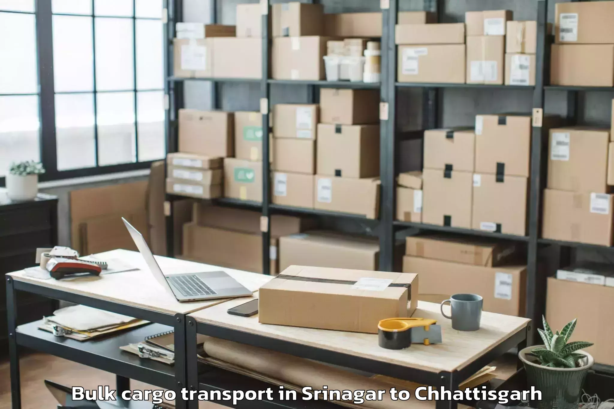 Efficient Srinagar to Manendragarh Bulk Cargo Transport